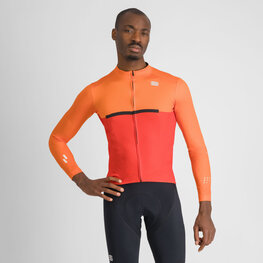 SPORTFUL Cycling winter long sleeve jersey - PISTA THERMAL - red/orange