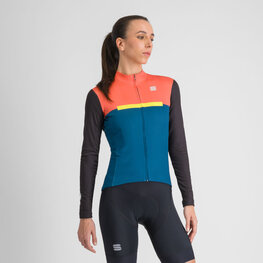 SPORTFUL Cycling winter long sleeve jersey - PISTA THERMAL W - blue/black/orange