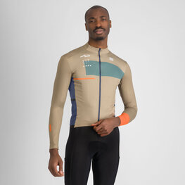 SPORTFUL Cycling winter long sleeve jersey - BREAKOUT SUPERGIARA THERMAL - green/blue/orange