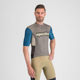 SPORTFUL Cycling short sleeve jersey - SUPERGIARA LOGO - blue/grey