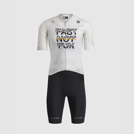 SPORTFUL Cycling skinsuit - FAST NOT FUN - white/black
