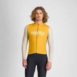 SPORTFUL Cycling winter long sleeve jersey - SUPERGIARA LOGO THERMAL - yellow