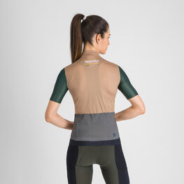 SPORTFUL Cycling short sleeve jersey - SUPERGIARA LOGO 2 - brown/green