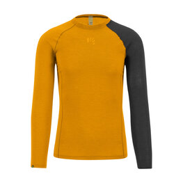 KARPOS Cycling long sleeve t-shirt - DINAMICO MERINO 130 - yellow/black