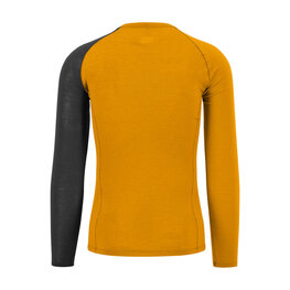 KARPOS Cycling long sleeve t-shirt - DINAMICO MERINO 130 - yellow/black