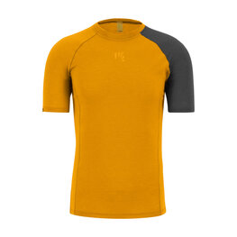 KARPOS Cycling short sleeve t-shirt - DINAMICO MERINO 130 - yellow/black