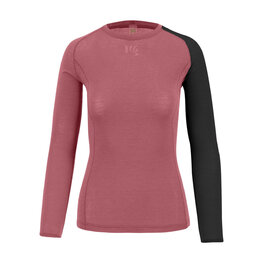 KARPOS Cycling long sleeve t-shirt - DINAMICO MERINO 130 W - pink/black