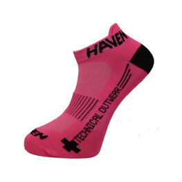HAVEN Cycling ankle socks - SNAKE SILVER NEO 2PAK - pink/black