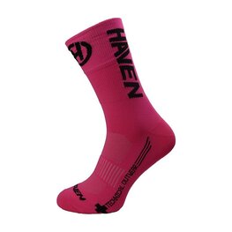 HAVEN Cyclingclassic socks - LITE SILVER NEO LONG 2PAK - pink/black