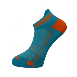 HAVEN Cycling ankle socks - SNAKE SILVER NEO 2PAK - blue/orange
