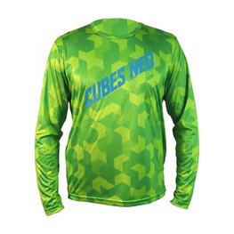 HAVEN Cycling summer long sleeve jersey - CUBES NEO LONG - green