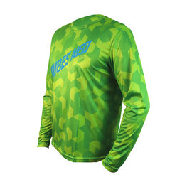 HAVEN Cycling summer long sleeve jersey - CUBES NEO LONG - green
