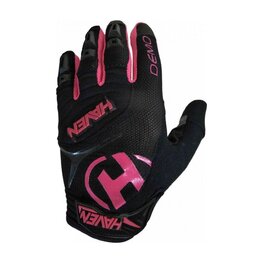 HAVEN Cycling long-finger gloves - DEMO LONG - black/pink