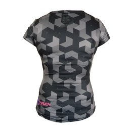 HAVEN Cycling short sleeve jersey - PEARL NEO SHORT - black/pink