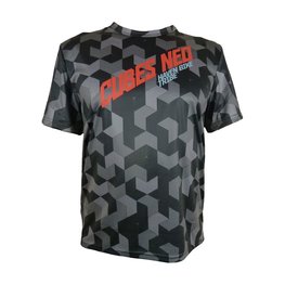 HAVEN Cycling short sleeve jersey - CUBES NEO SHORT - black/red