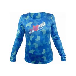 HAVEN Cycling summer long sleeve jersey - PEARL NEO LONG - blue/pink