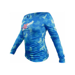 HAVEN Cycling summer long sleeve jersey - PEARL NEO LONG - blue/pink