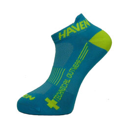 HAVEN Cycling ankle socks - SNAKE SILVER NEO 2PAK - blue/yellow