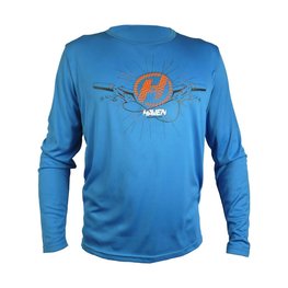 HAVEN Cycling summer long sleeve jersey - NAVAHO II LONG - blue/orange