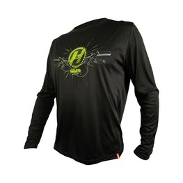 HAVEN Cycling summer long sleeve jersey - NAVAHO II LONG - black/green
