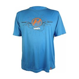 HAVEN Cycling short sleeve jersey - NAVAHO II SHORT - blue/orange