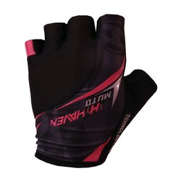 HAVEN Cycling fingerless gloves - MUTO - black/pink