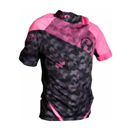 HAVEN Cycling short sleeve jersey - SINGLETRAIL KID - black/pink