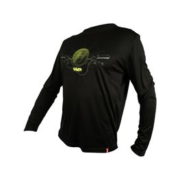 HAVEN Cycling summer long sleeve jersey - NAVAHO II LONG - black/green