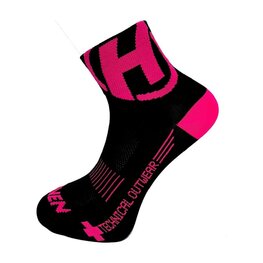 HAVEN Cyclingclassic socks - LITE SILVER NEO 2PAK - black/pink
