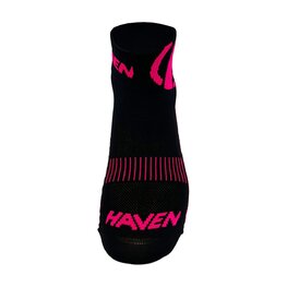 HAVEN Cyclingclassic socks - LITE SILVER NEO 2PAK - black/pink