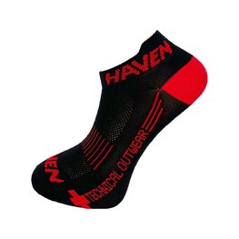 HAVEN Cycling ankle socks - SNAKE SILVER NEO 2PAK - black/red