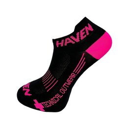 HAVEN Cycling ankle socks - SNAKE SILVER NEO 2PAK - black/pink
