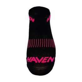HAVEN Cycling ankle socks - SNAKE SILVER NEO 2PAK - black/pink