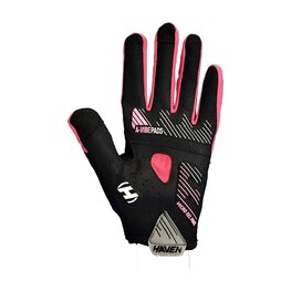 HAVEN Cycling long-finger gloves - DEMO NEO LONG - black/pink