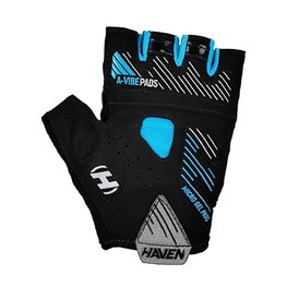HAVEN Cycling fingerless gloves - DEMO NEO SHORT - black/blue