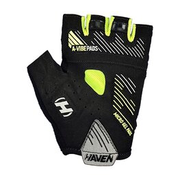 HAVEN Cycling fingerless gloves - DEMO NEO SHORT - black/green