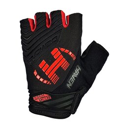 HAVEN Cycling fingerless gloves - DEMO NEO SHORT - black/red