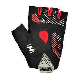 HAVEN Cycling fingerless gloves - DEMO NEO SHORT - black/red
