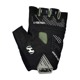 HAVEN Cycling fingerless gloves - DEMO NEO SHORT - black/green