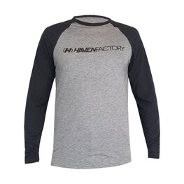 HAVEN Cycling summer long sleeve jersey - FACTORY TRAIL - black/grey