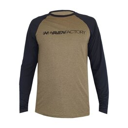 HAVEN Cycling summer long sleeve jersey - FACTORY TRAIL - black/brown