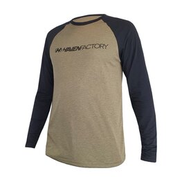 HAVEN Cycling summer long sleeve jersey - FACTORY TRAIL - black/brown