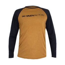 HAVEN Cycling summer long sleeve jersey - FACTORY TRAIL - black/brown