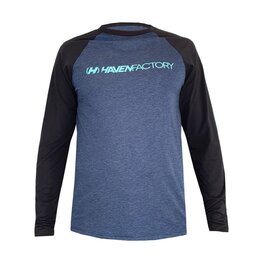 HAVEN Cycling summer long sleeve jersey - FACTORY TRAIL - black/blue