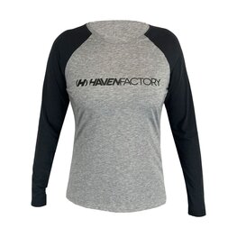 HAVEN Cycling summer long sleeve jersey - FACTORY TRAIL - black/grey
