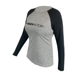 HAVEN Cycling summer long sleeve jersey - FACTORY TRAIL - black/grey