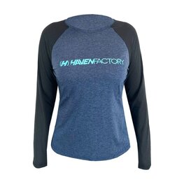 HAVEN Cycling summer long sleeve jersey - FACTORY TRAIL - black/blue