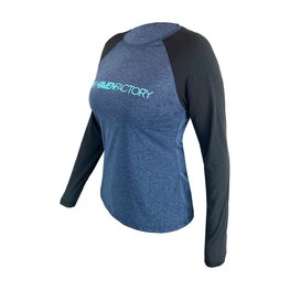 HAVEN Cycling summer long sleeve jersey - FACTORY TRAIL - black/blue