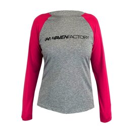 HAVEN Cycling summer long sleeve jersey - FACTORY TRAIL - pink/grey
