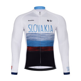 BONAVELO Cycling winter long sleeve jersey - SLOVAKIA WINTER - white/multicolour